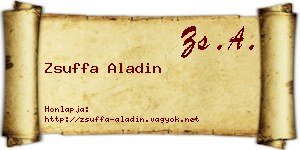 Zsuffa Aladin névjegykártya